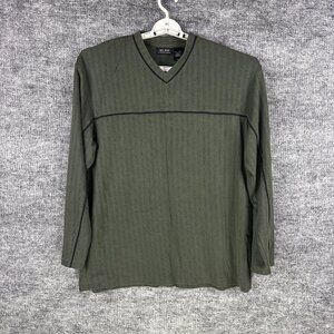 AXCESS a Claiborne MEN'S XXL DARK GREEN LONG SLEEVE PULLOVER SHIRT